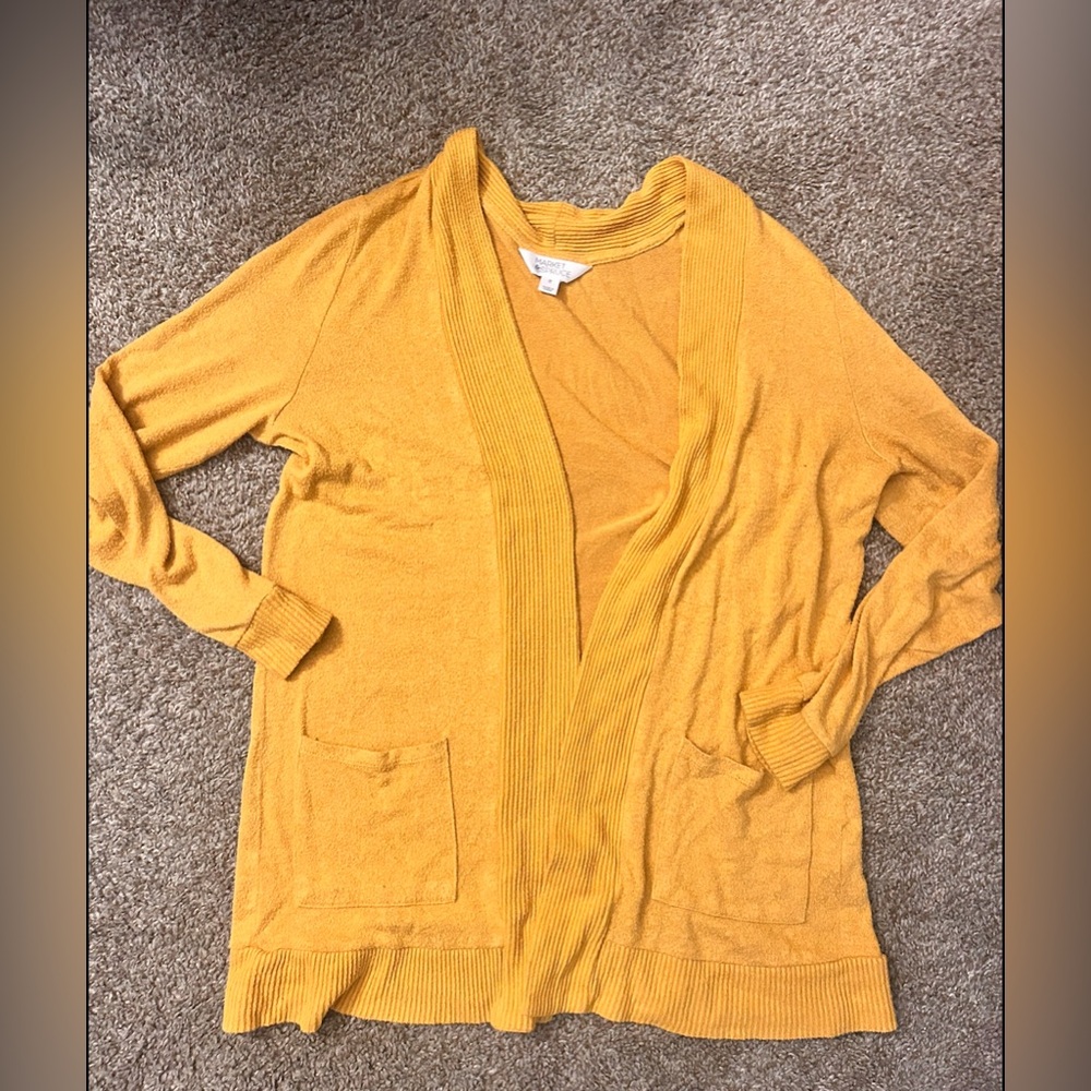 Market & Spruce Golden Open Front Cardigan